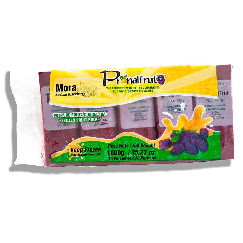 Pronalfrut frozen fruit pulp: Andean blackberry pulp